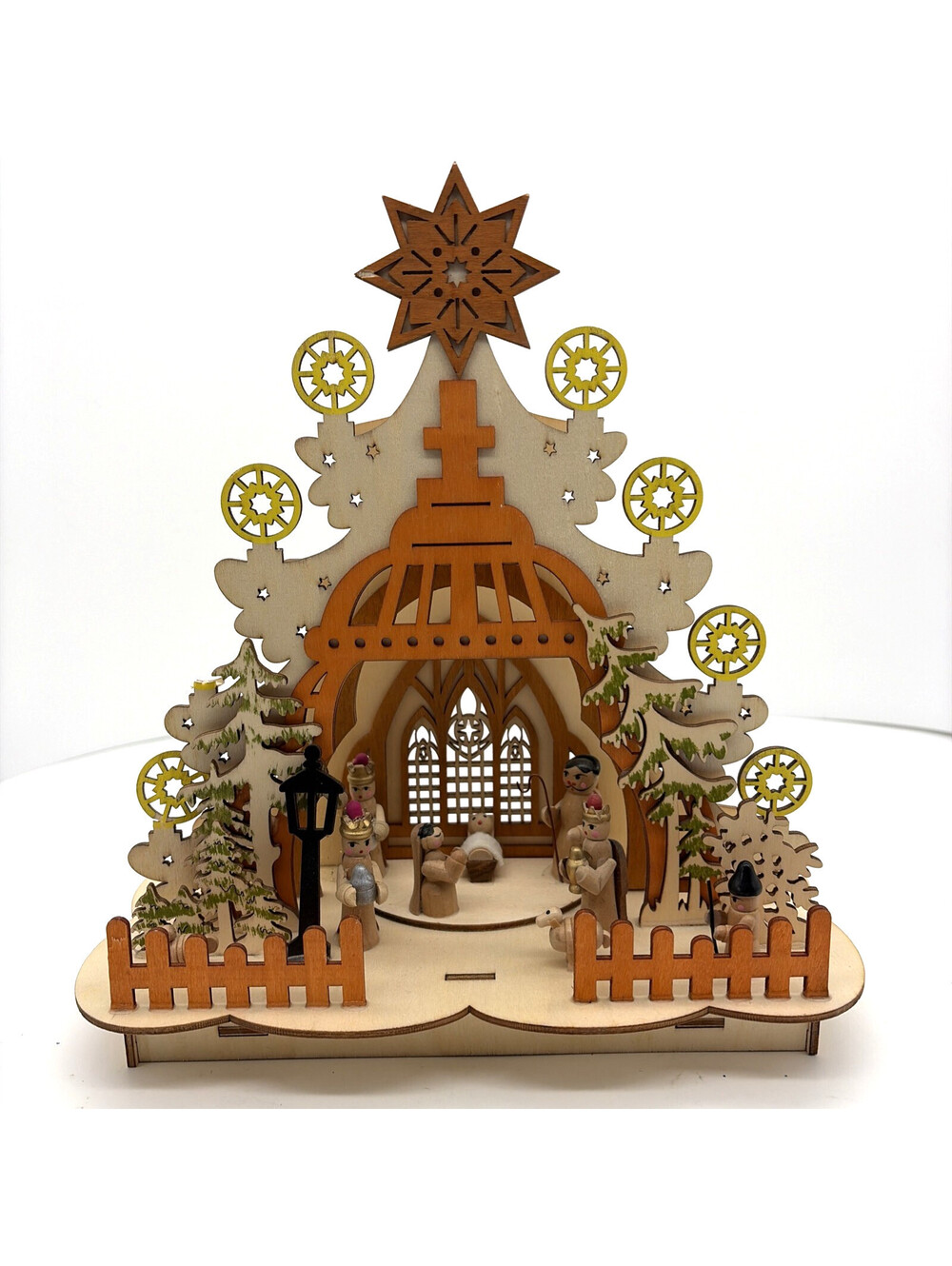 Wooden Nativity Scene Creche Midwest Seasons Cannon Falls Decoration Christmas